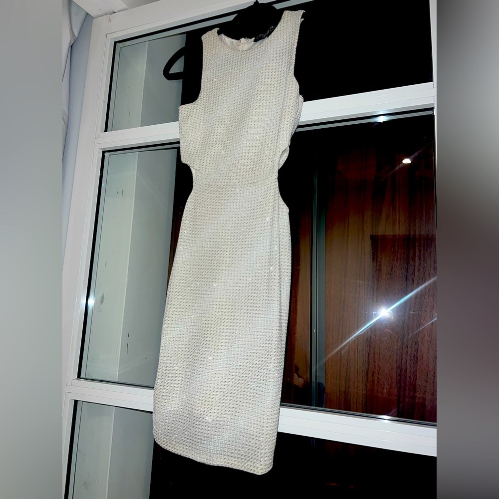Topshop White Petite Cutout Bodycon Cocktail Dress